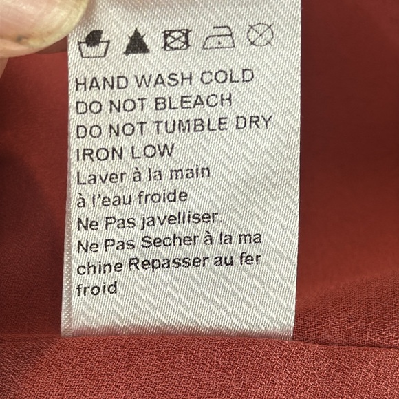 Lucca Deep V Coral Strappy Long Sleeve Blouse - Picture 5 of 6